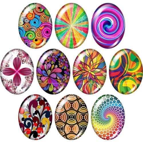 New beauty Flowers patterns 13x18mm/18x25mm/30x40mm mixed Oval photo glass cabochon demo flat back Jewelry findings TB0002