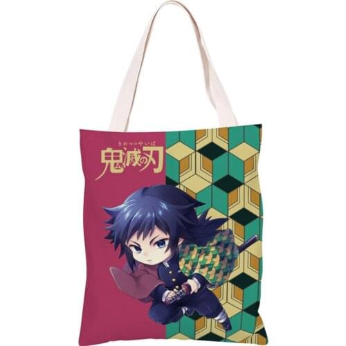NEW Anime Demon Slayer Kimetsu no Yaiba Kamado Nezuko Agatsuma Hashibira Canvas Shoulder bag handbag Shopping bag Gift