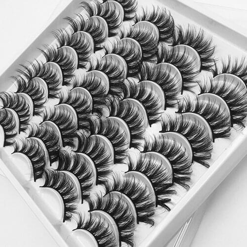 NEW 180pair Fluffy Lashes Mink Hair False Eyelashes 20mm-25mm 3d Lashes Dramatic Long Messy Natural Lashes Makeup Mink Eyelashes