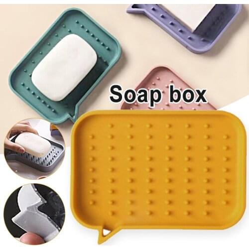 New Punch-Free Silicone Soap Box Non-Slip Soap Dishs Mount Rack Storage Box for Bathroom Portable Soap Dishes Bathroom Products