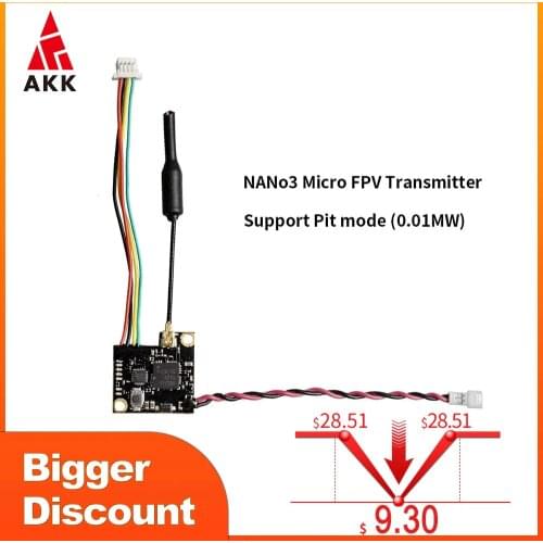 AKK NANo3/X5/FX5 5.8Ghz Switchable Micro FPV Transmitter/IPEX antenna/regular cable
