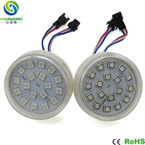 Diameter 60mm 18LED 5050 smd addressable full color led pixel light ucs1903 chip waterproof smart pixel rgb led module light 24v