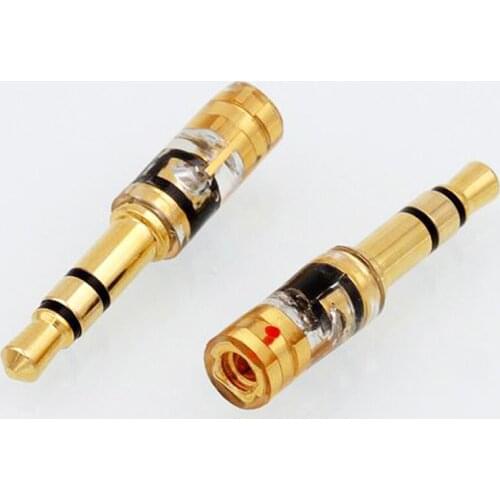 YTER Pair Gold Plated MMCX/.78mm Female to 3.5mm Male Converter Adapter for t1 t5p D600 D7100 Z1 Z1R FOCAL ELLEAR Headphones