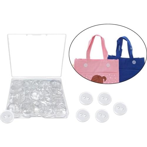 100Pcs Clear 2 Hole Buttons Plastic Round Decorative Flatback for Crafts Handmade Shirt Sewing Dress Knitting Trimmings Scarfs