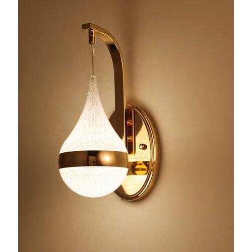 Modern LED Wall Lamp Gold Iron Bedside Lamp Nordic Decor Home Stairs Vintage Loft Sconce Wall Lights Aisle Lighting Fixtures