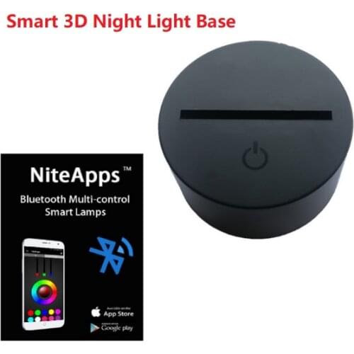 2020 3D Lamp LED Night Light Glow with Remote Crack Base USB Powered Smart Phone Control Alarm Clock Base Bluetooth Base Prize