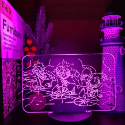 Uzumaki Naruto 3D Night Light Naruto Anime Figure LED Uchiha Sasuke Haruno Sakura Lamp Bedside Decoration Lampara Table Lampe