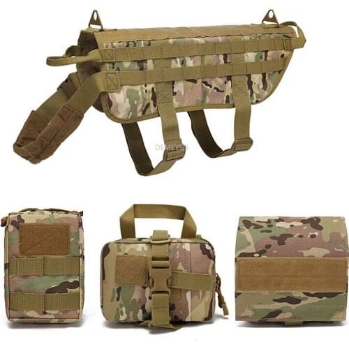 Tactical Training Dog Vest Outdoor Hunting Hiking Sport Dog Vest Adjustable Military Combat Molle Vest Dog Pet Waistcoat Harness