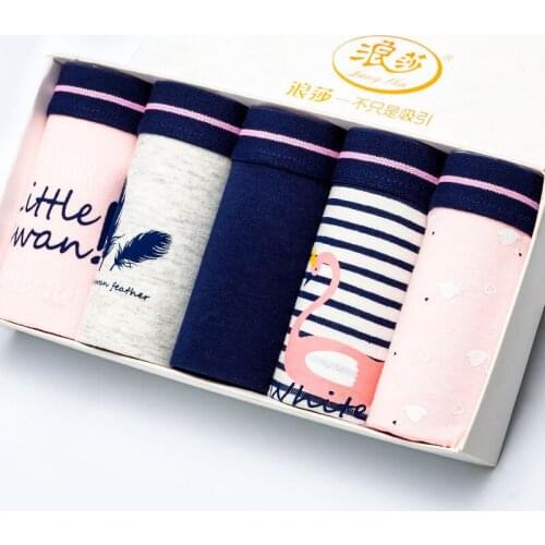 ATOXY 5Pcs Cotton Panties Women Underwear Breathable Seamless Cute Print Briefs Soft Comfort Female Fashion Lingerie Intimates