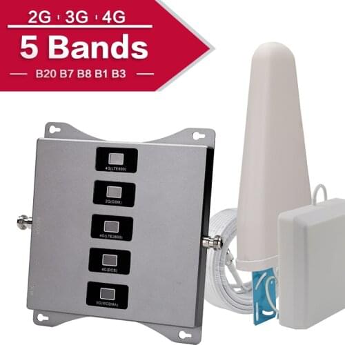 Repeater gsm 2g 3g 4g Signal booster amplifier Mobile Phones Communication Internet amplifier LTE 800 900 1800 2100 2600 5 band
