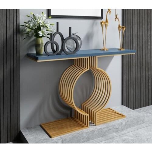 Porch table iron art living room decoration porch platform solid wood golden porch cabinet Nordic partition wall