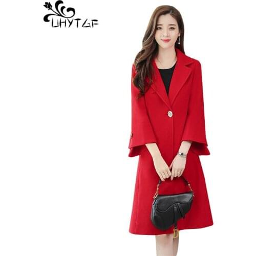 UHYTGF 4XL Plus size Women winter jacket Women Woolen women coat Korean Autumn winter warm jacket fashion Woolen outerwear X735