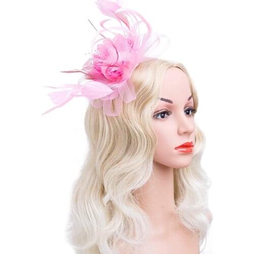 1920S Vintage Fascinators Hat for Women Tea Party Headband Kentucky Derby Wedding Cocktail Flower Mesh Feathers Hair Clip