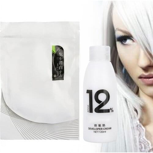 Hair Whitening Cream Hair Dye Cream Bleaching Hairdressing Powder with Dioxygen Milk
