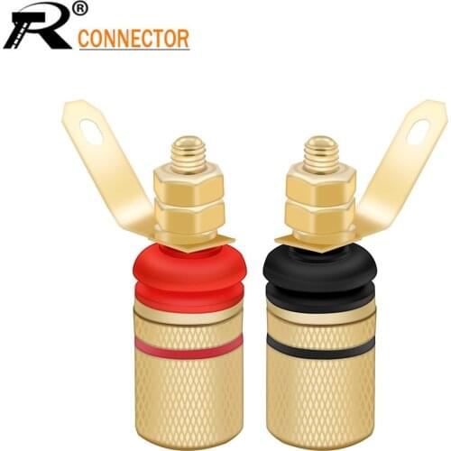 10pairs Banana jack socket Black+Red Gold-Plated Banana plugs insulation sound Terminals Anti-impact speaker terminals