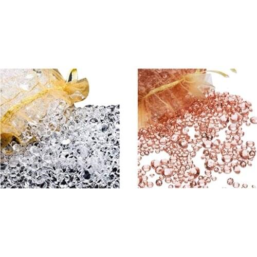 2set Acrylic Diamonds Clear Table Scatter Crystals for Vase Filler Christmas Wedding Birthday Party Table Decor,A & B