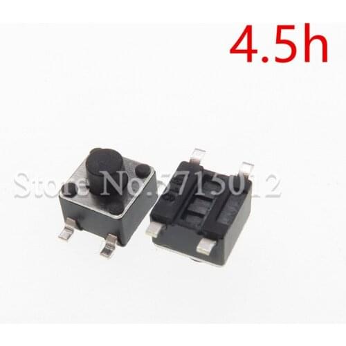 200pcs/lot micro switch 4.5x4.5*4.5mm Panel PCB Momentary Tactile Tact Mini Push Button Switch SMT 4pin