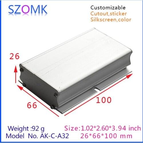 Aluminum box enclosures for electronics pcb design (1 pcs) 26*66*100mm aluminum junction boxes, aluminum tool box enclosure box