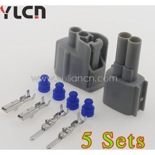 Free shipping 5 sets 2 pin anto male female electrical connector plug