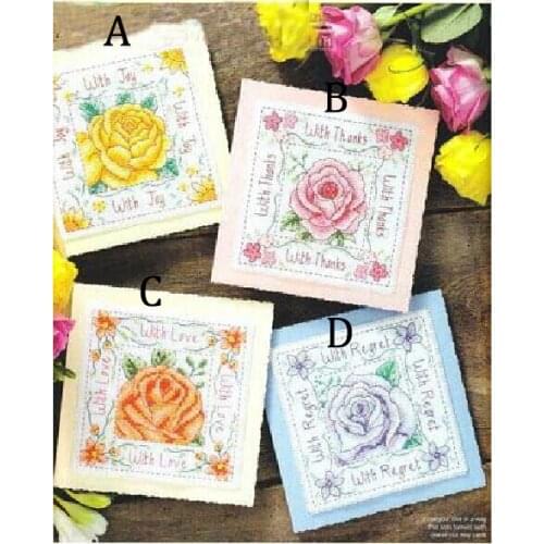 FREE Shipping popular Full Set cross stitch Thanksgiving Card Flowers, special new year gift card, Mothers Day Gift