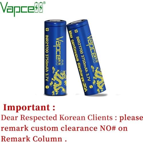 Free shipping Vapcell 21700 3750mah 30A 3.7V rewrap s30 mooch test true rating high power rechargeable Li-Ion battery cell