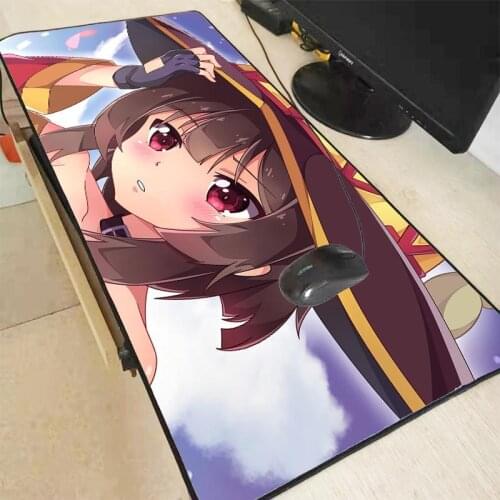 Mairuige Anime Konosuba Megumin Extra Large Mouse Pad Gaming Mousepad Anti-slip Natural Rubber Gaming Mouse Mat with Lock Edge