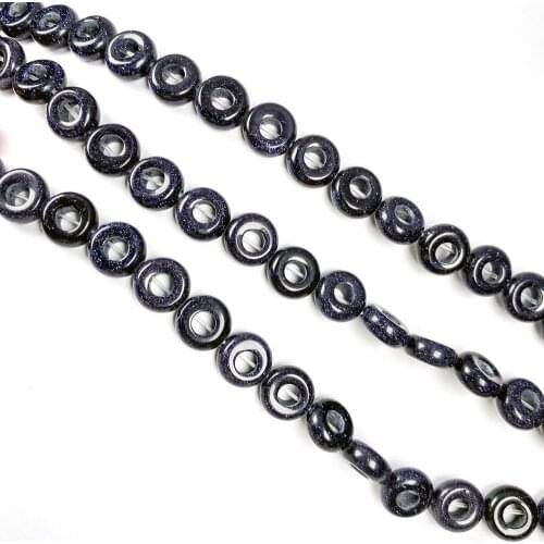1 Strand 20Pcs 10x4mm Blue Sand Stone Large Hole Beads For DIY Jewelry Making Accessories 15.5Inch Exquisite Gift