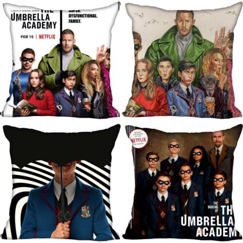 Cstom Umbrella Academy Pillow Case High Quality Satin Fabric Pillowcase Decorative Pillow Cover Wedding Decorative 0406