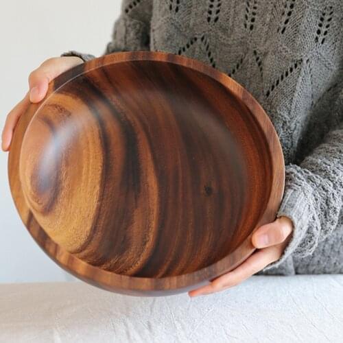 Wooden Fruit Vegetable Storage Bowl Dough Mixer Basin Decoration Practical Household Kitchen Picnic Tray Food Bread Dish Y5JC