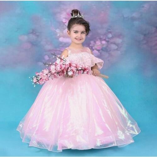 LZH Toddler Baby Flower Girls Party Dress Kids Dresses For Girls Sequins Mesh Rainbow Sleeveless Princess Dress Children Clothes
