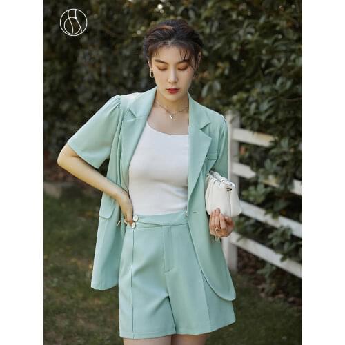 DUSHU Women Solid Color Suit Shorts Suit Skirts