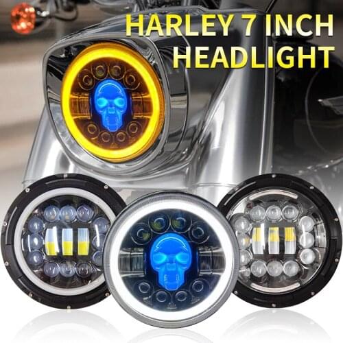 7 Inch LED Headlights DRL Hi/Lo Beam 106W Halo Ring Amber Angel Eye with Turn Signal Motorcycle Lada Offroad 4x4 SUV 12V 24V