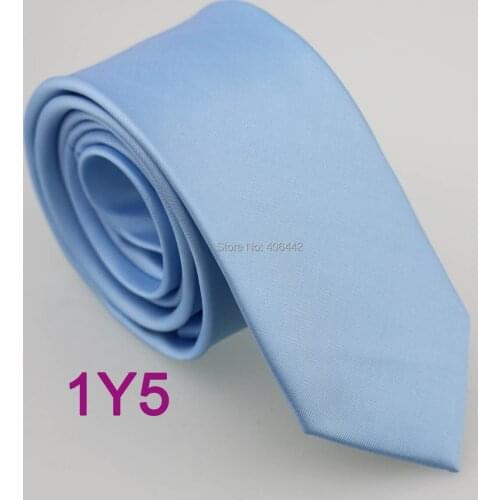 2016 YIBEI Coachella Ties Solid Color Light Blue Necktie Jacquard Woven Skinny Neck Ties 6cm Mens Narrow Tie Microfiber Gravata