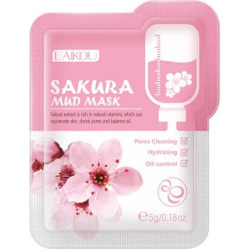 Sakura Mud Mask Skin Cleansing Clay Mask Oil Control Face Mask Facial Cleanser Hydrating Facial Treatment