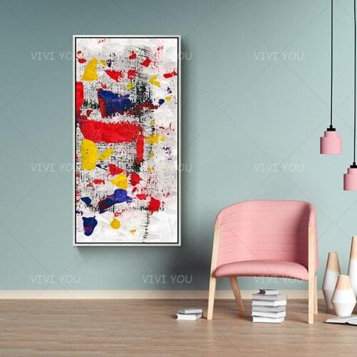 Canvas Art Creative Color Combination Paint 100% Handmade Painting Home Decor Wall Art Pictures For Living Room