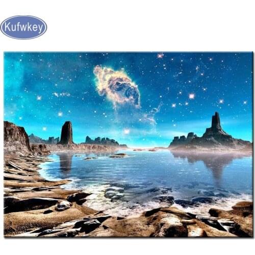 Alien World paintings with stone mills 5D DIY Diamond Painting embroidery diamonds landscapes Cross Stitch,Mosaic,stickers,gifts