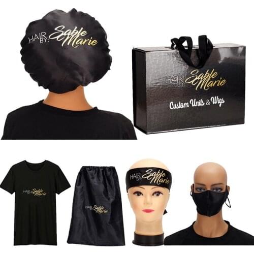 Custom Logo Pillow Box For Store Wigs Extensions Bundles Paper Custom Hair Packaging Packing Boxes Pink/White Color