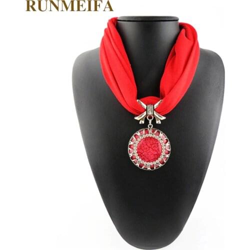 RUNMEIFA Circle Stone pendant Natural Stone scarf Jewerly scarf Making Diy scarf Size 60cm in Circumference