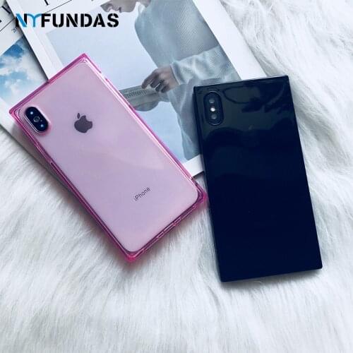 Square Case For iPhone 11 Pro Max 12 Mini XS XR X Transparent Soft Shockproof Bumper Cover For iPhone 8 7 6 6s Plus Accessories