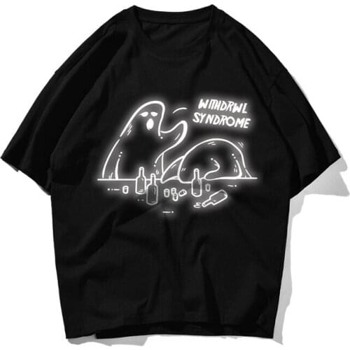 Summer New American Style Street Laser Reflective Printing Short-sleeved Trend Loose Oversize Couple T-shirt Mens Hip-hop