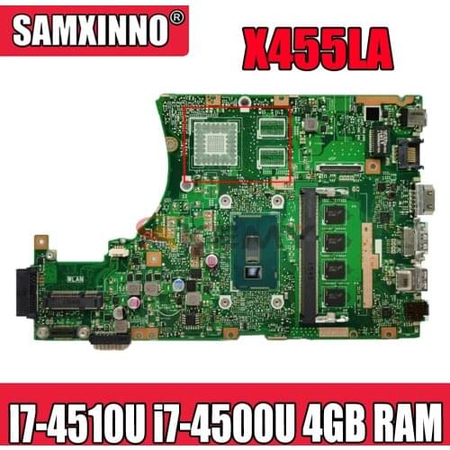 X455LA motherboard For ASUS X455LA I7-4510U i7-4500U CPU 4GB RAM Laptop motherboard K455L A455L F455L Notebook mainboard tested