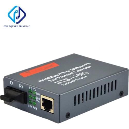 Media Converter Single Mode Dual Fiber 2km 10/100Mbps SC Port with Power Supply