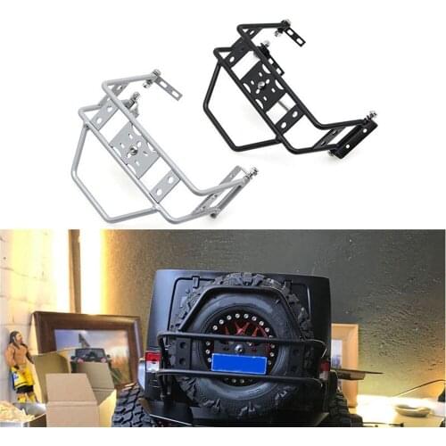 Metal Rear Bumper Spare Tire Frame Mount for 1/10 Traxxas TRX4 Defender Axial SCX10 90046 90047 Wrangler RC Car Accessories
