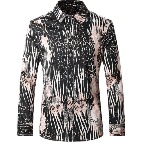 Fashion shirt men autumn male long-sleeve shirt 100% paragraph cotton print shirt plus size 5xl