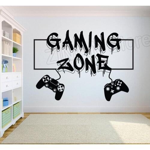 Gamer Wall Decal Gaming Zone Eat Sleep Game Controller Video Game Wall Stickers For Kids Bedroom Vinyl Wall Art Decorations A522