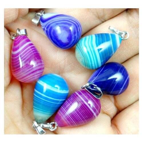Natural stone Quartz Crystal aventurine Turquoises lapis water drop Charms pendants for diy jewelry making Necklaces50pcs