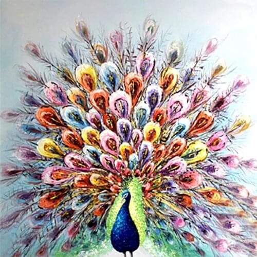 Peacocks Feathers Diamond Painting Oil Round Animal Full Drill Nouveaute DIY Mosaic Embroidery 5D Cross Stitch Home Decor Gifts