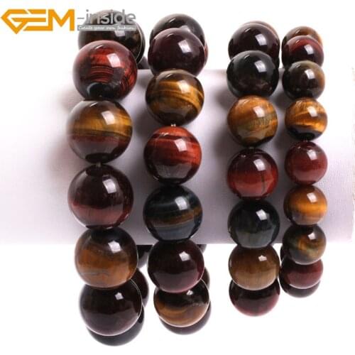 Gem-Inside Natural Tiger Eye Stone Charm Bracelets High Quality Bandage Hand Pendant Bracelets For Women Men Trinket Father Gif
