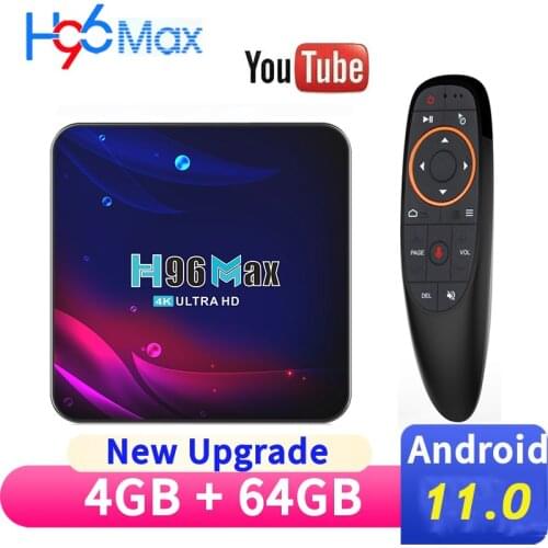 2021 NEW H96 MAX Smart TV Box Android 11.0 RK3318 H96Max 4K 2.4G&5G WiFi Media Player Youtube Set Top Box 4GB RAM 64GB ROM Tvbox