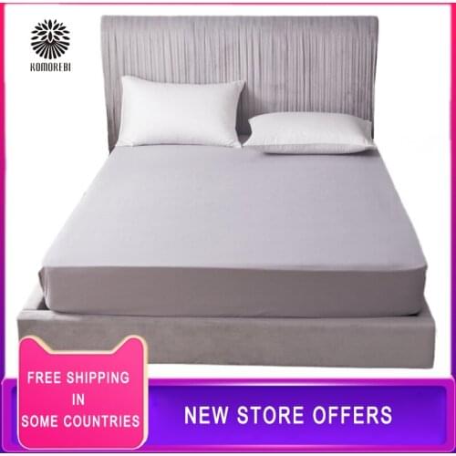 Fitted Sheet 100% Cotton Solid Bed Mattress Set With Four Corners And Elastic Band Sheets Hot Sale Elastic Band Queen King Size